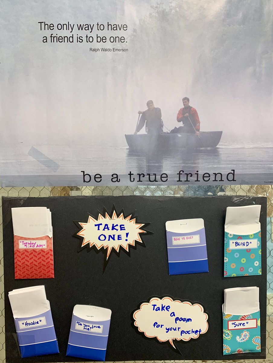 It’s #PoemInYourPocketDay. Stop by the library or other spots around school and pick up your poem! <a href="/newburghschools/">Newburgh Schools</a>