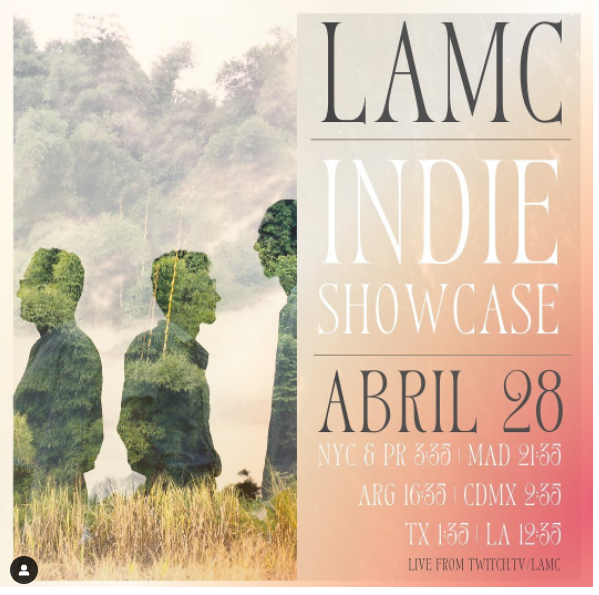 Del Mismo Racimo se estará presentando por primera vez en el Indie Showcase del LAMC <a href="/theLAMC/">LAMC</a>  junto a grandes artistas <a href="/mayetogo/">maye</a> <a href="/ladameblanche13/">La Dame Blanche</a> <a href="/therealpachyman/">pachyman</a> 

veanlo en twitch.tv/lamc
Presentado por <a href="/ItsCanelaMusic/">Canela Music</a> 

instagram.com/delmismoracimo/