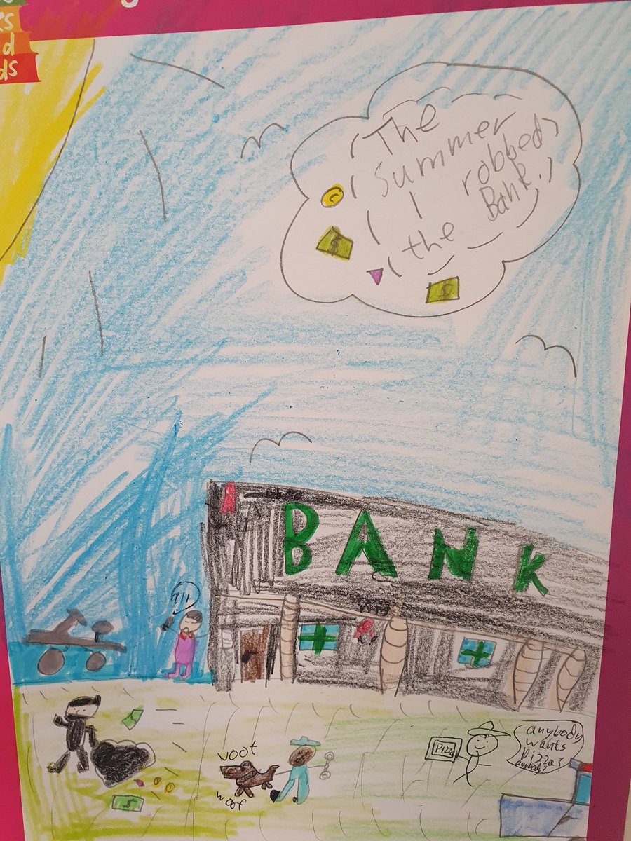 scorpionovasix's tweet photo. Some lovely book cover designs @ClonburrisNS @KidsBooksIrel @KPMG_Ireland Thanks to #volunteer #Michael did a great #job reading #the #summer #I #robbedabank @DavidODoherty10 https://t.co/ve60UDUaHg