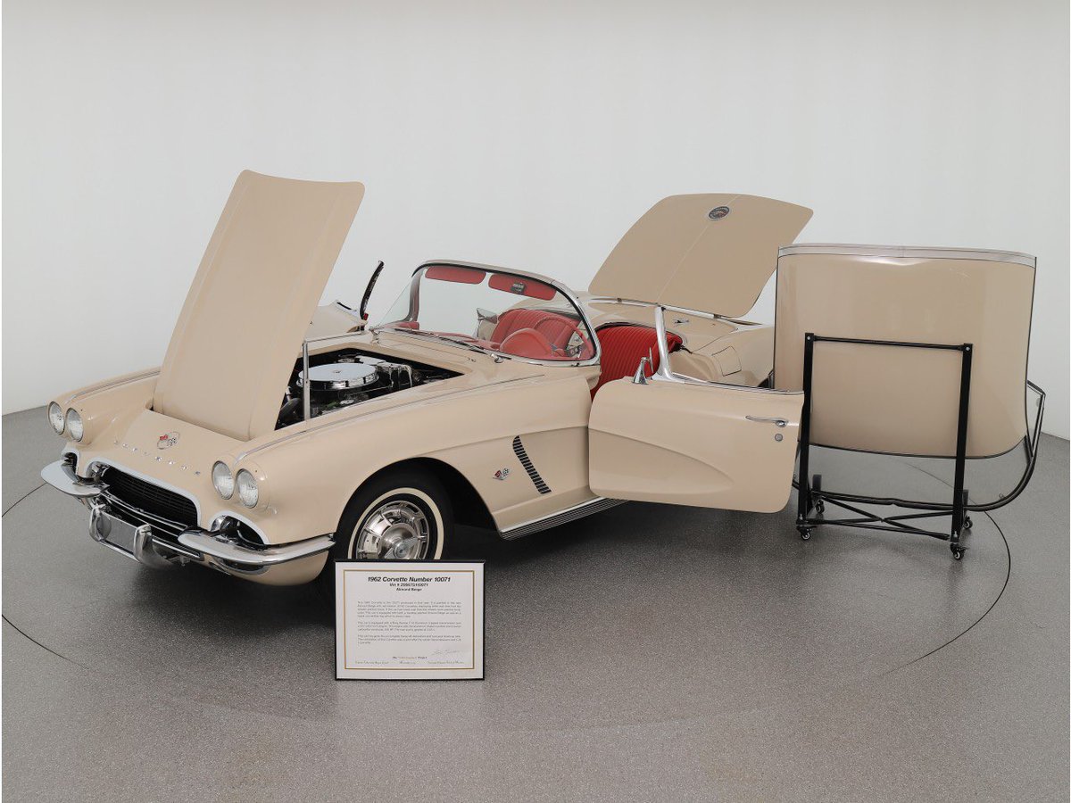 This 1962 Corvette is the 10,071 produced in that year. It is painted in the rare
Almond Beige with red interior, it has gone thru a complete frame off restoration and currently has 300 miles.  #1962corvette