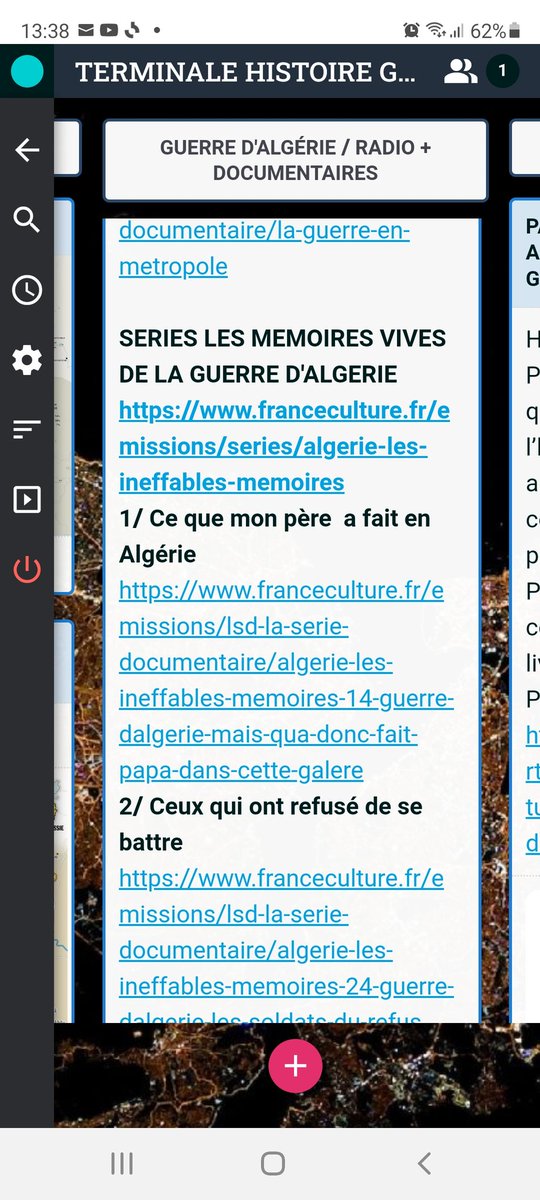 GuimonnetCh's tweet photo. Lecture des récits de la Guerre d'Algérie rédigés par les élèves de Tle du @LyceePissarro à partir d'une base de docts :  radio/vidéo @APHG_National/😉podcasts @andreloez😉/articles de quotidiens/cartes + articles de revues d'histoire distribués la demande. https://t.co/1pq0WIym5W
