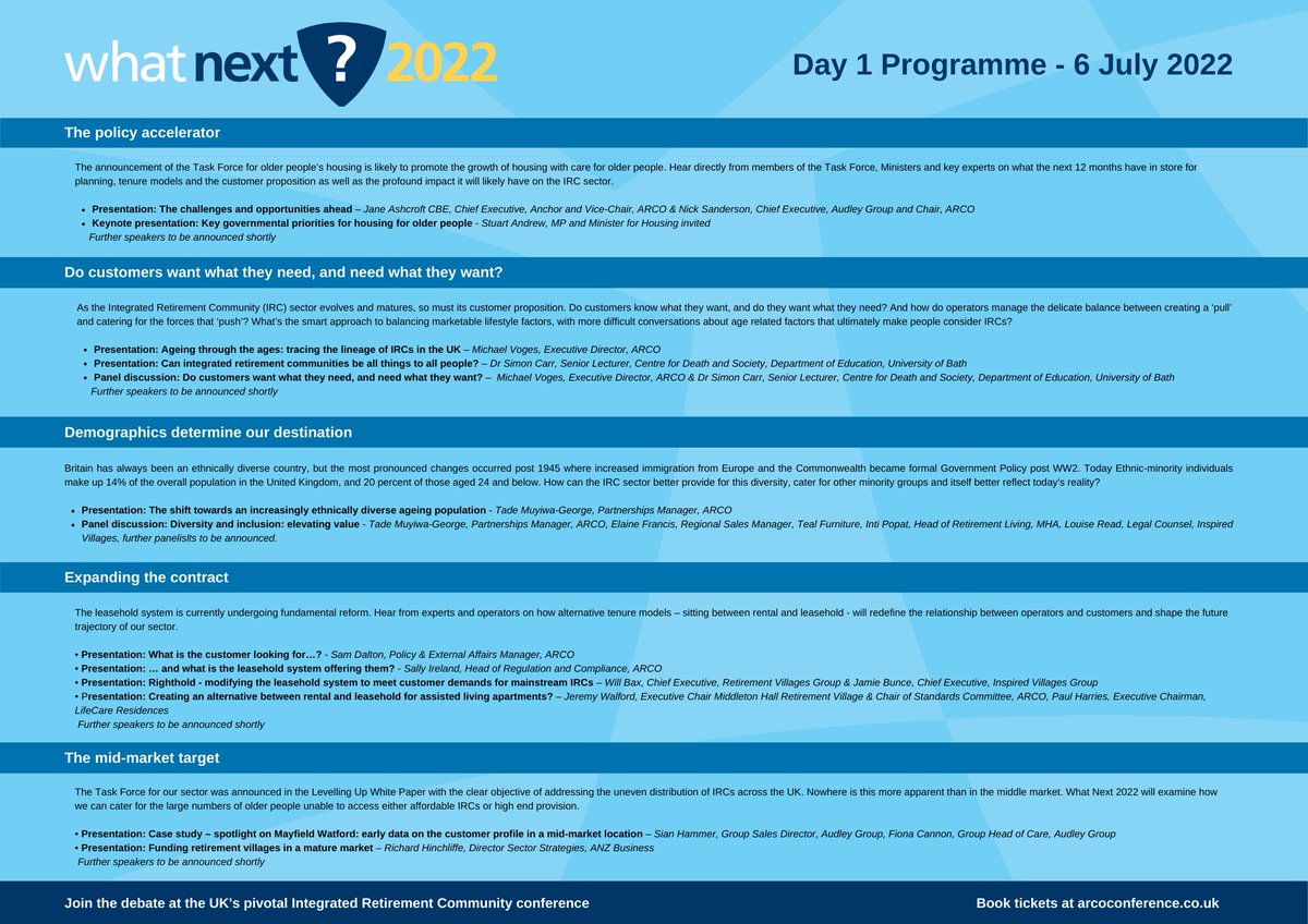 We're excited to announce the full programme for Day 1 of our conference on 6th July, at the IET in London. 

It's a packed and diverse schedule - and you can join us by booking your tickets here 👇

eventcreate.com/e/arcoconferen…