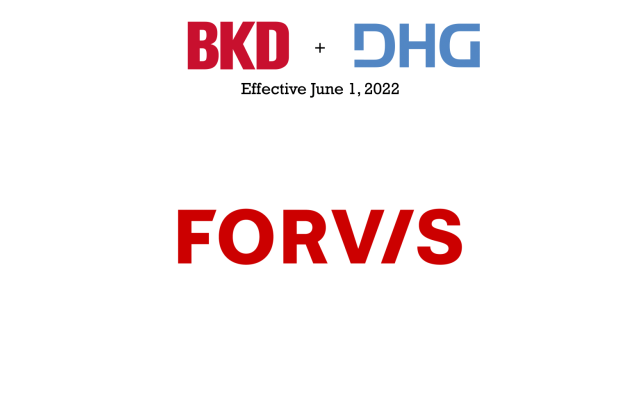 JimmySfiris's tweet photo. Introducing FORVIS, which will be created by the merger of BKD and DHG effective June 1, 2022. FORVIS – a combination of the words FORward and VISion – reflects our unique focus on what is next to best prepare our clients and our people for tomorrow. https://t.co/lm4LvNXYiw https://t.co/ctPGrmWr2q