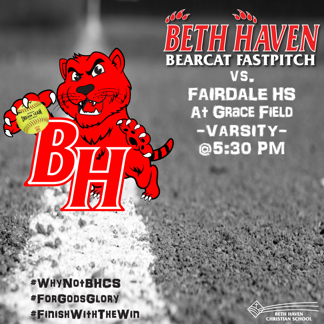 BethHavenSports's tweet photo. 👉 04.28.22
🥎 Varsity/District Fastpitch
🆚 Fairdale HS
📍 Grace Field
🕠 5:30 PM
📖 https://t.co/FFCRyoTVpg
----------
🔥#WhyNotBHCS—Luke 1:37
😇#ForGodsGlory—1Corinthians 10:31
👑#FinishWithTheWin—2nd Timothy 4:7-8
---------- https://t.co/UWqFGHeNCs