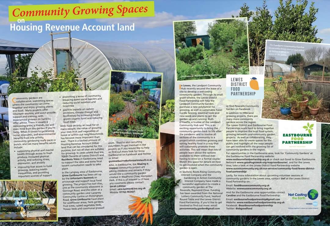 We are delighted to be included in this rather lovely article on community growing the in Spring issue of Open Tenants Voice! There are a great many wonderful growing projects in and around Eastbourne, some of there are here on the Good to Grow Network map goodtogrowuk.org/map