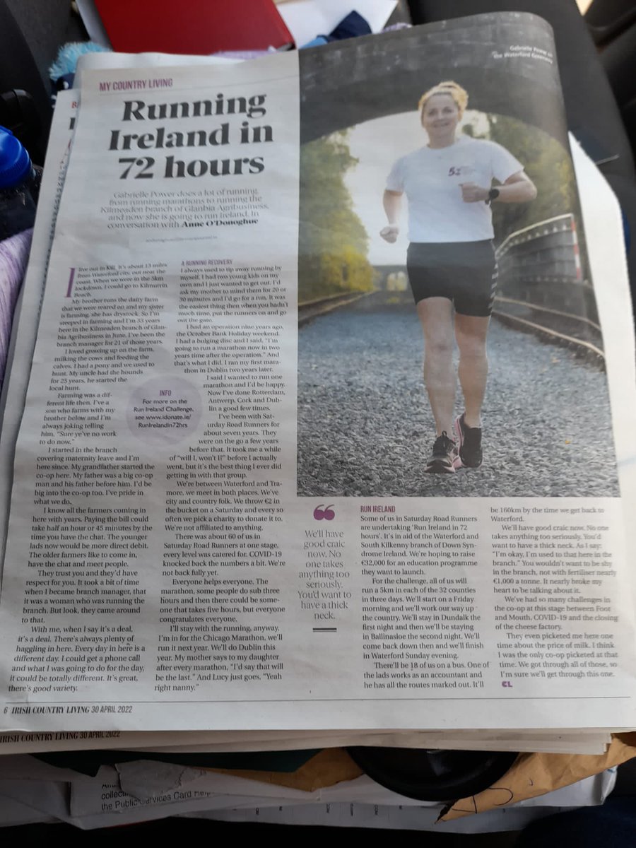 If you meet my sister and her running group on the roads near any of you,in the 32 counties give them a holler or maybe jog a few miles with them. #downsnydromeireland #waterfordsouthkilkenny #irishfarmersjournal #irishcountryliving