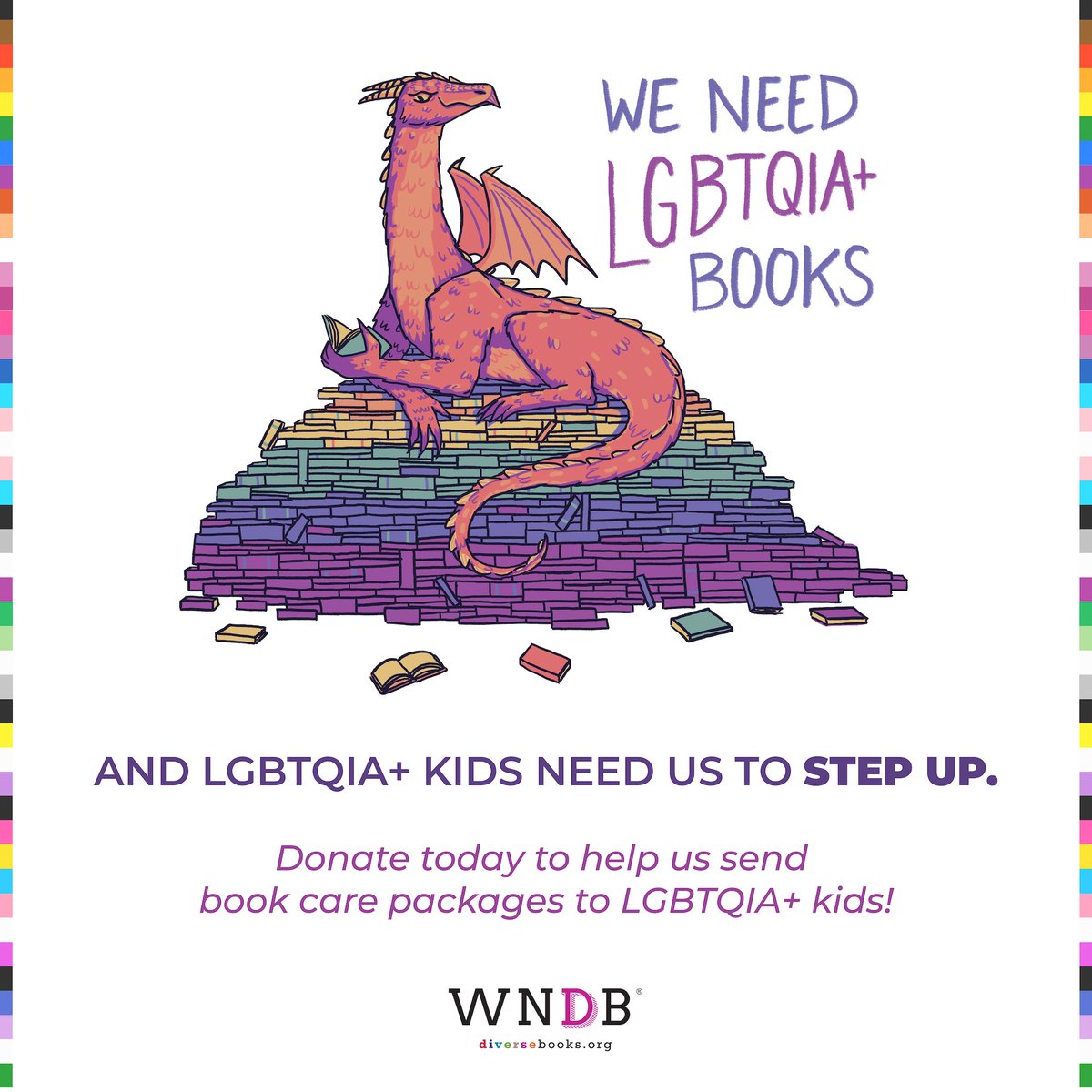 ✨🌈 Announcing our Support LGBTQIA+ Youth campaign! ✨🌈

We're teaming up with the kidlit community to send care packages—each with a copy of a book centering LGBTQIA+ characters—to LGBTQIA+ youth in states like Texas and Florida.

To help, donate here: ow.ly/oHm650ITS3s