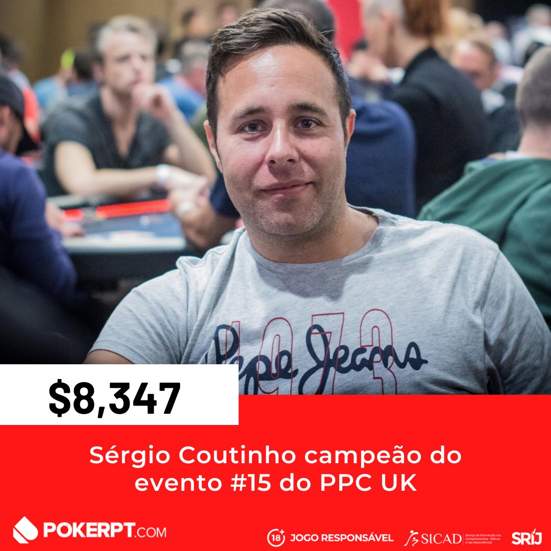 PokerPT's tweet photo. Sérgio Coutinho ganhou o último torneio online do PPC UK, evento que a partir de hoje se muda de armas e bagagens para as mesas ao vivo do Dus Till Dawn.
https://t.co/gTysVTJroU
#pokerpt #poker #partypoker #PPCUK https://t.co/xEgW8UJmTc