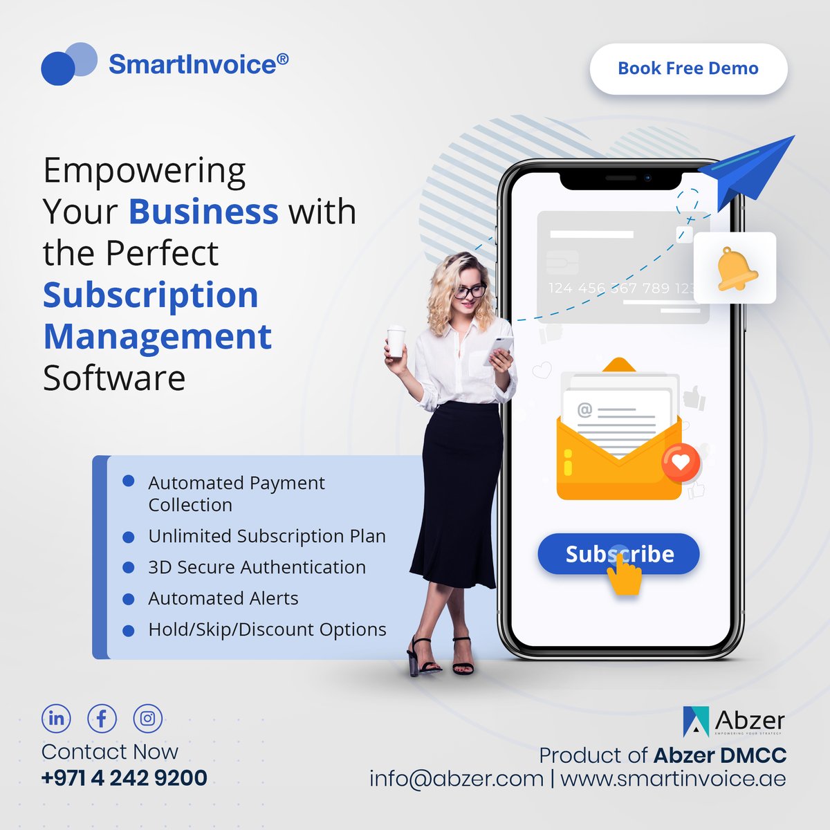 abzer_tech's tweet photo. Subscription Lifecycle Management Simplified
Get in touch with us right away!
.
Visithttps://bit.ly/3gi32NN
.
.
Email: info@abzer.com
Call Now : +971 4 242 9200
.
#SubscriptionManagement #smartinvoice #RecurringPaymentsSystem #onlineinvoicing #invoicingsoftware #businesspartner https://t.co/VaXGEdFSbZ