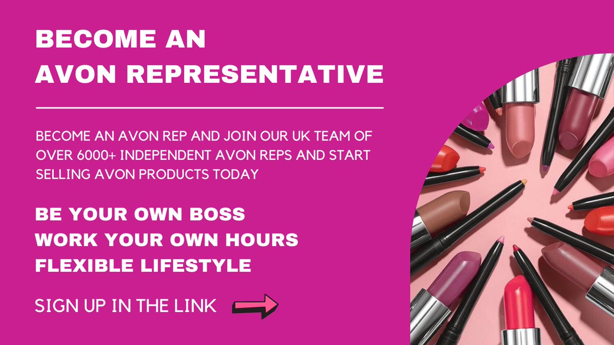 AshAVONhammond's tweet photo. AVON REPS WANTED

- Spare time, Part time or Full time 
- No experience needed
- Very flexible, work around your family, studies, job etc when you want
- Earn from the first product you sell

Join today at https://t.co/U4CrpMtnhK https://t.co/c2JKB6Z1fn