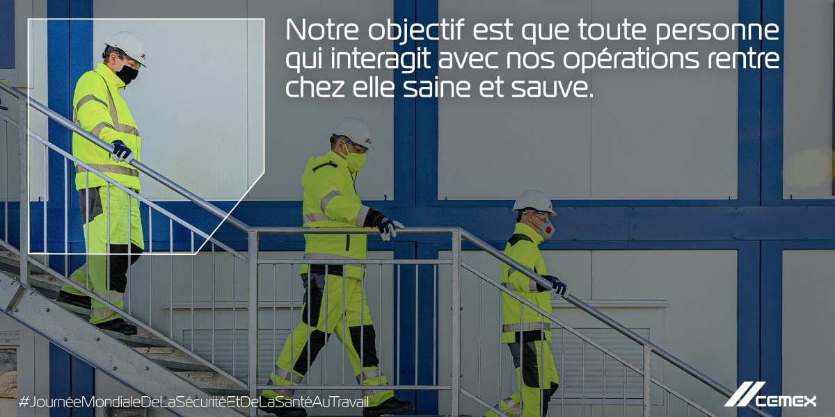 Nous investissons continuellement dans des initiatives qui renforcent notre culture #santé et #sécurité, et ce dans toutes nos opérations. La santé et la sécurité sont la première valeur et la priorité absolue de CEMEX. #JMSST #WorldDayForSafetyAndHealthAtWork