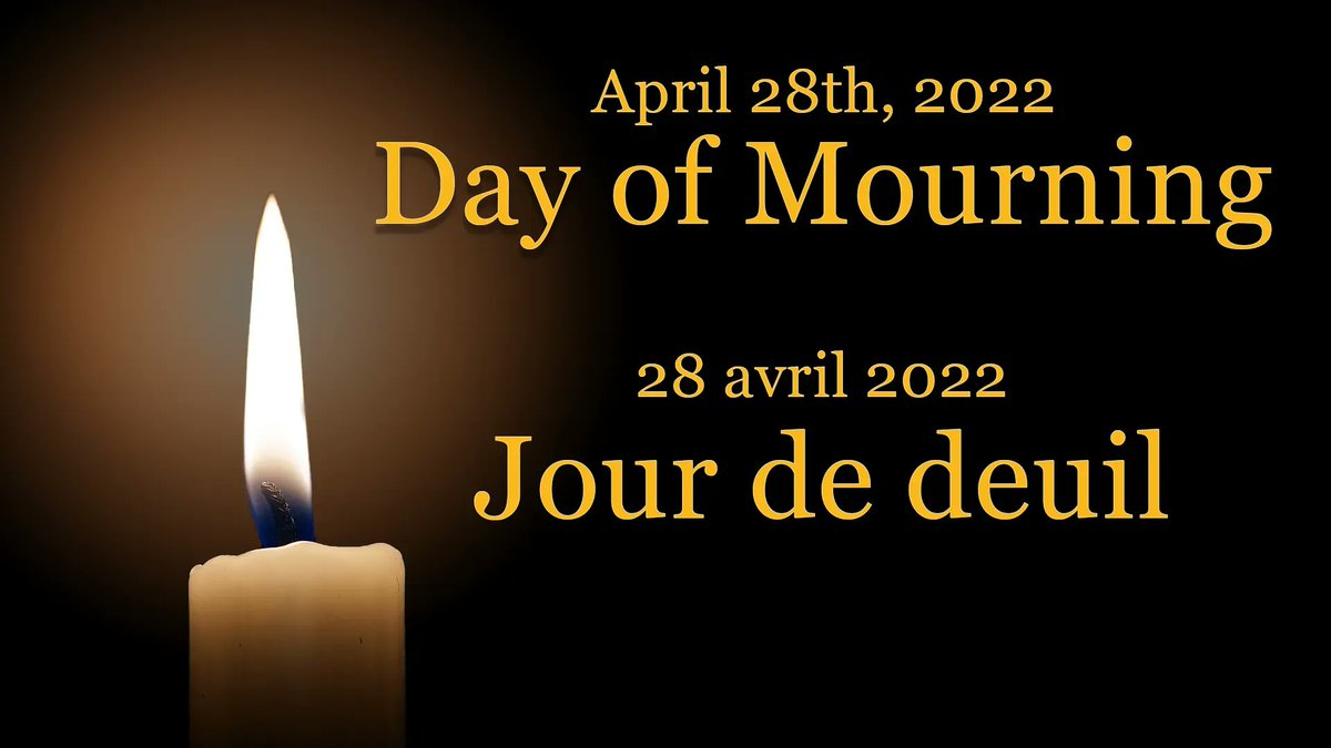 CROSH_CRSST's tweet photo. Today, the Day of Mourning, we remember and honour those killed or injured due to workplace tragedies, and we renew our commitment to improve health and safety in the workplace to prevent further injuries, illnesses and deaths.

#DayOfMourning #HealthAndSafety https://t.co/SAuSyixXEb