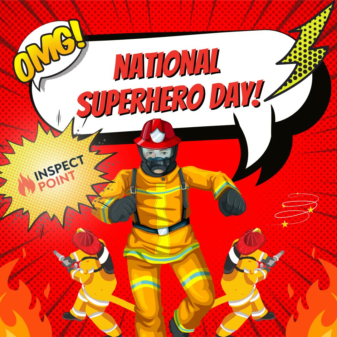 InspectPoint's tweet photo. It's Superhero Day! We're highlighting the great work that firefighters - everyday superheroes - do to keep us safe. Not every fire can be prevented, but we're glad there are trained professionals to put them out. Thank you, firefighters! #inspectpoint #lifesafety #fireprotection https://t.co/fcibUHckJb