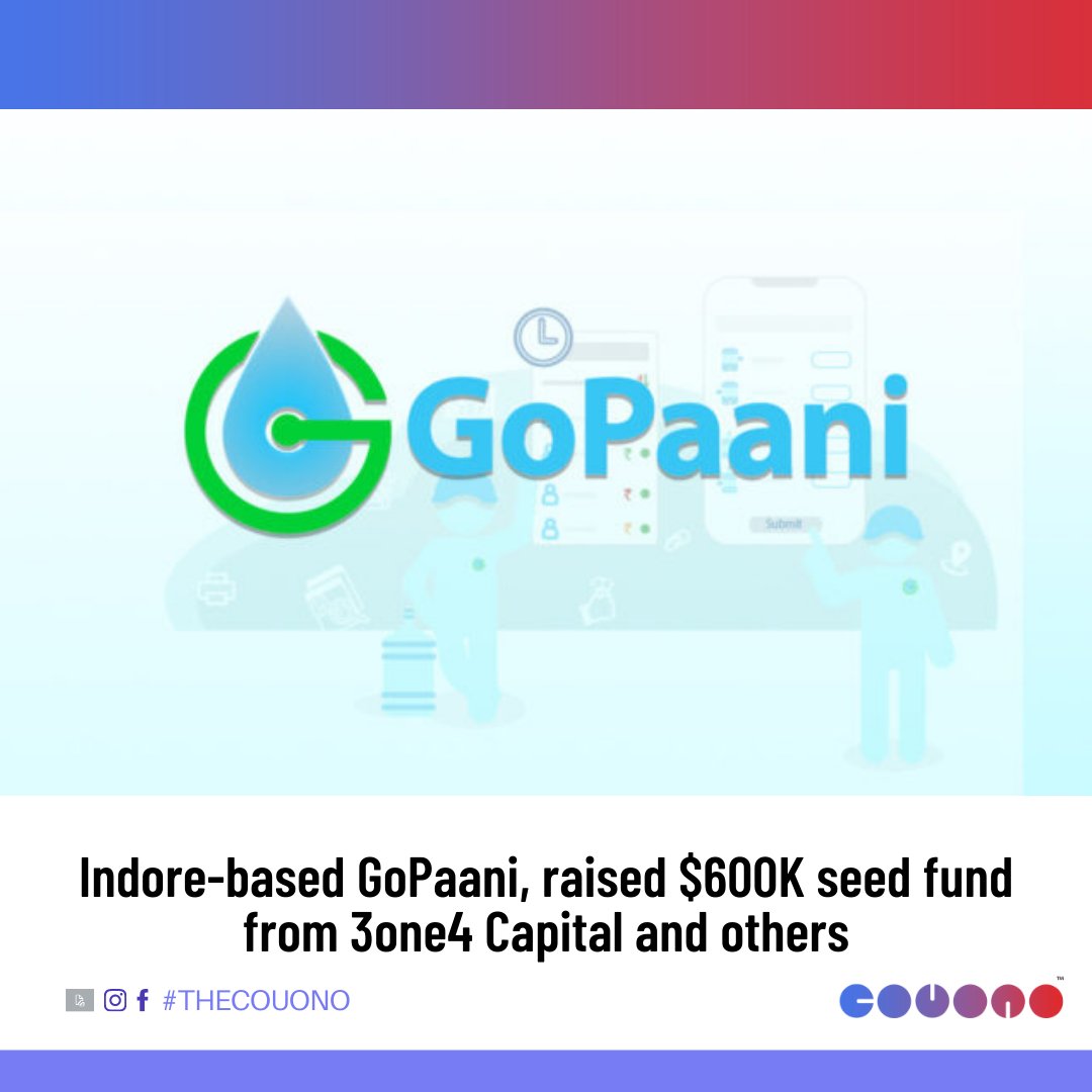 thecouono's tweet photo. Founded by Ankit Ranka and Arpit Sharda, GoPaani is a one-step solution for every daily water service provider to manage their business in a hassle-free way, aims to be a complete app-based solution for daily delivery businesses on india to keep track of product inventory from di https://t.co/QxcsvIUe88