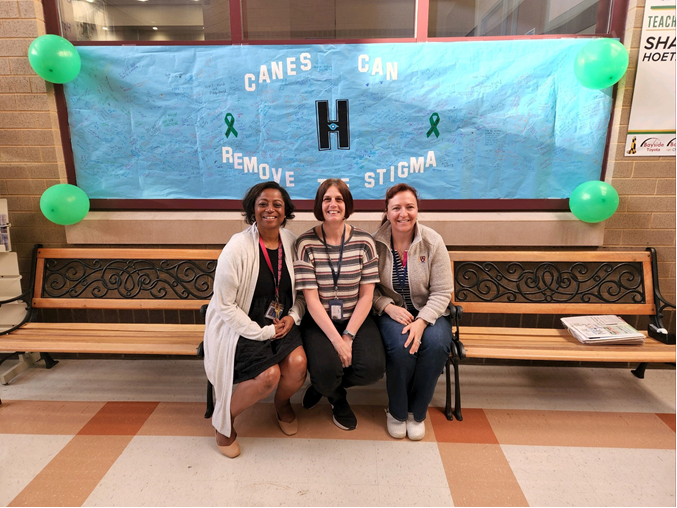 We are thankful for all the work Ms. Hooper, Ms. Parks, and Dr. Mark did to prepare for yesterday's activities for our students! #calvertmentalhealthmatters💚💚💚