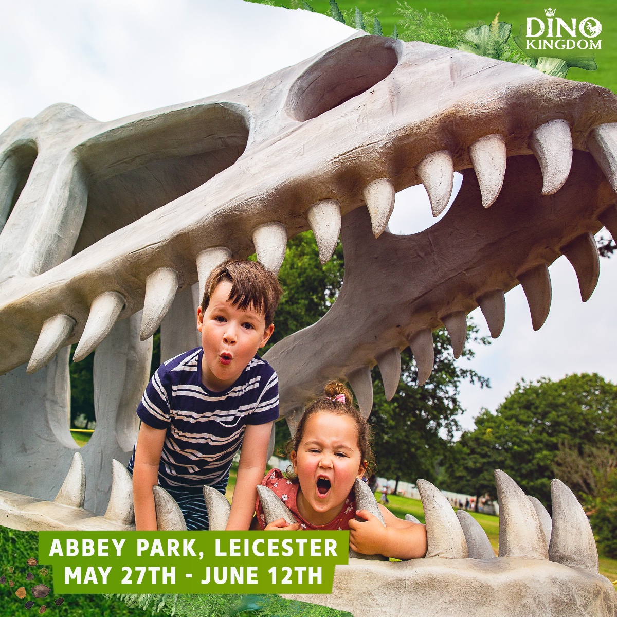 DinokingdomUk's tweet photo. DINO KINGDOM LEICESTER 🦕🦖🌿☀️ 
Dino Kingdom is coming to Abbey Park in Leicester from May 27th to June 12th! Tickets on sale now, be sure to book early to secure the day you wish to visit! 
Get Tickets 🎟https://t.co/sxNzeOzcXZ 
#Dinosaurs #DinoKingdom #Leicester #AbbeyPark https://t.co/GNpxYW7EUm