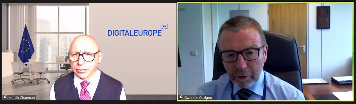 DIGITALEUROPE's tweet photo. @BonefeldCecilia The best legislation is toothless if we don't have standards underpinning it, says Gwenole Cozigou (@EU_Growth).

The #EUStandards Strategy can be the enabler of our goals in areas such as climate and healthcare, while upholding our democratic values.

#DigitalDeepDives https://t.co/LHUDrTHX51