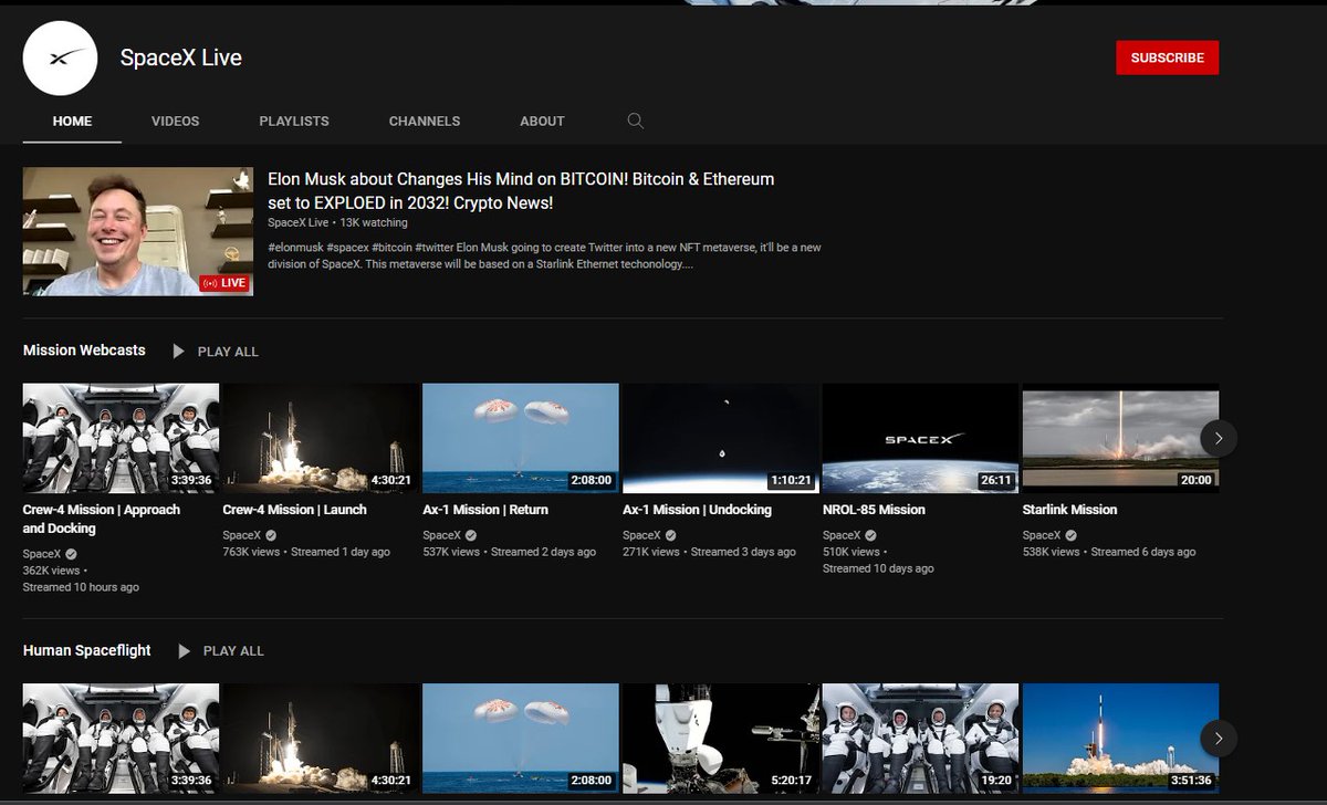 VGonsai's tweet photo. Many People are scaming daily on the name of @elonmusk daily by showing past conference by modifying channel name like @ARKInvest @SpaceX @elonmusk Youtube channel https://t.co/4GwqmDnRy4