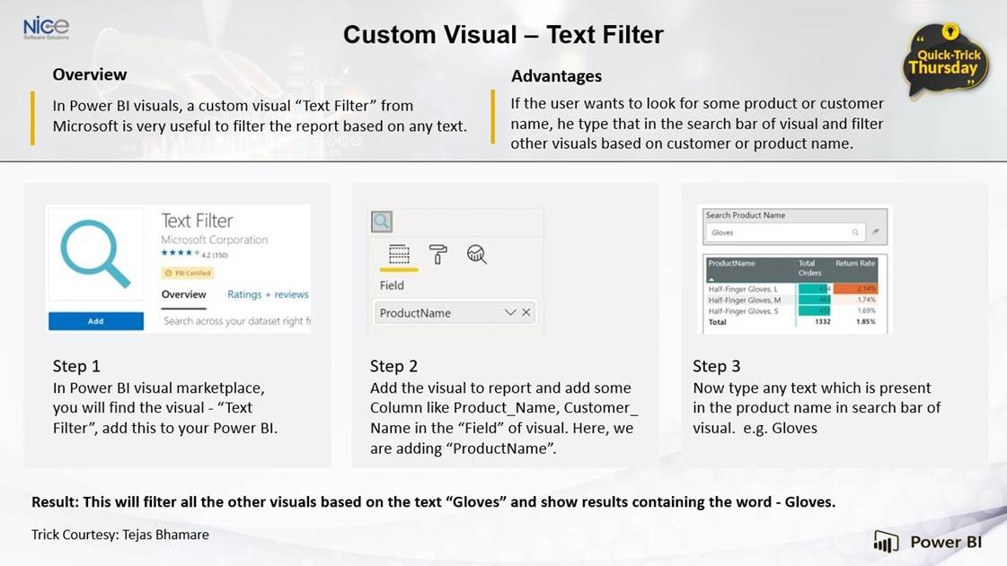 NiceSoftwares's tweet image. Dear Folks,
The wait is over! Here we go, with the first trick of our #QuickTrick #ThursdaySeries. We hope you will find it useful!

#powerbi  #powerbideveloper #powerbidesktop