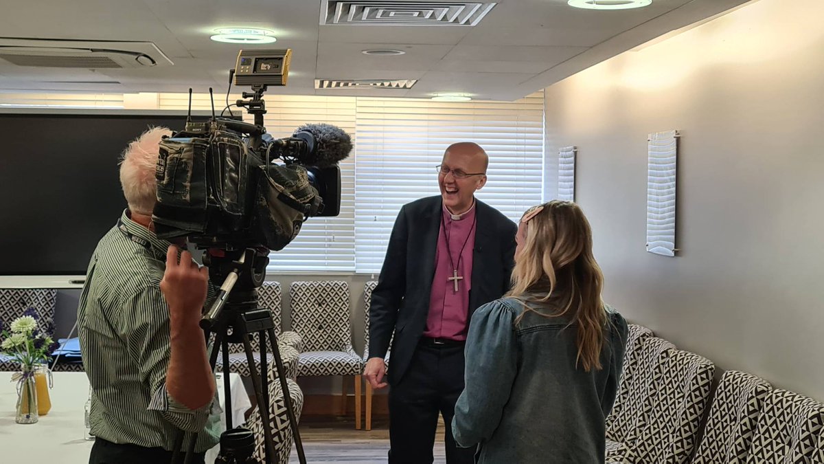 The new Bishop of Bath and Wells has been announced - Right Revd Dr Michael Beasley seen here today at Weston College recording for BBC Points West. Exciting appointment!