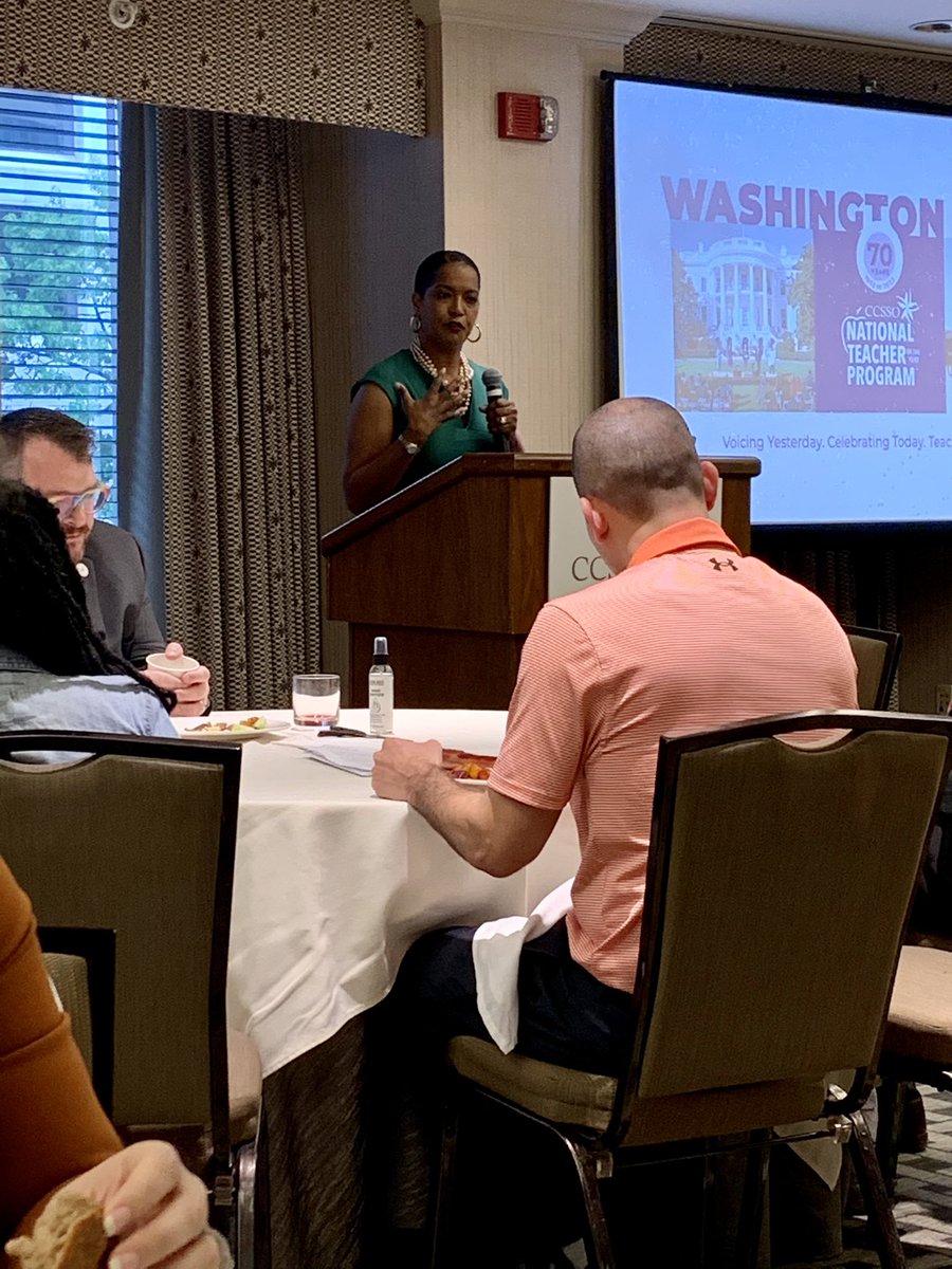 “Walk in authority knowing you are the best person to do this work right now.” - Congresswoman Jahana Hayes <a href="/RepJahanaHayes/">Jahana Hayes</a> <a href="/CCSSO/">CCSSO</a> #NTOY2022