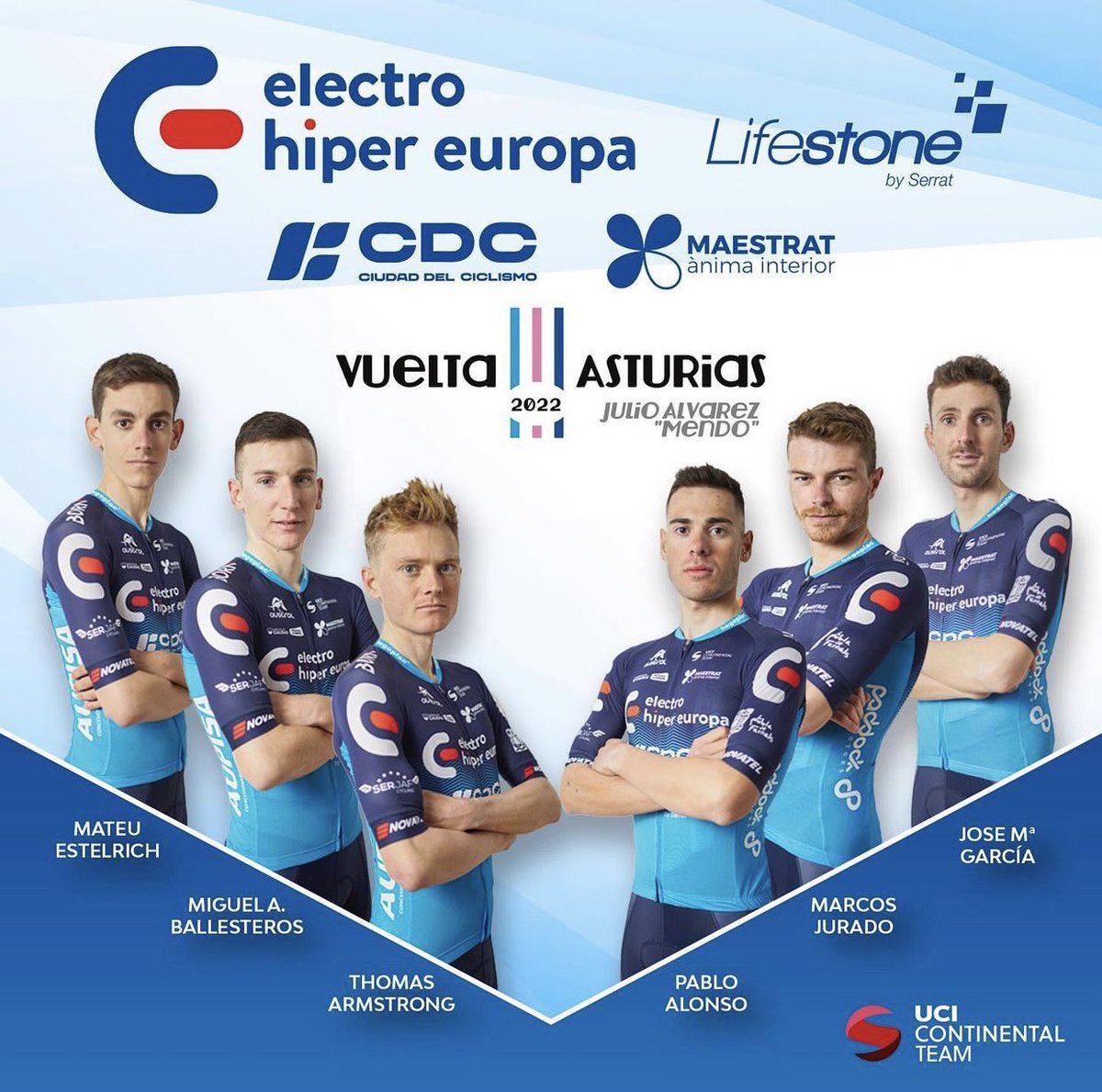 El ciclista muleño José María García Soriano, disputará junto a su equipo Electro Híper Europa, la Vuelta Asturias 2022 que se celebra del 29 de abril al 1 de mayo. 

¡Mucha suerte!
