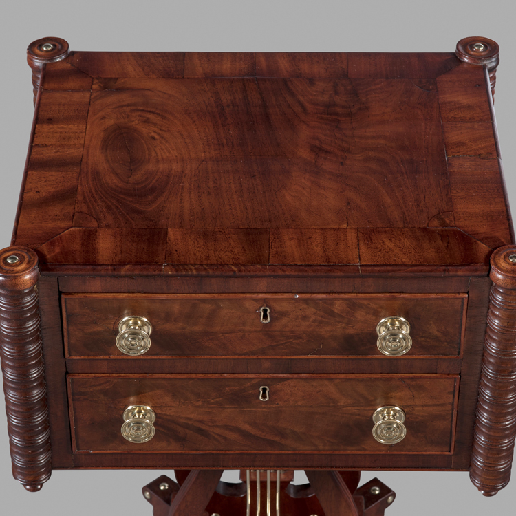 AntiquesMag's tweet photo. This fashionable Grecian-style sewing table was modeled from a design in Thomas Sheraton’s book: The Cabinet Maker and Upholsterer’s Drawing Book.

Ladies work table, c. 1810-1815.

#AntiqueOfTheDay #MESDA #SewingTable https://t.co/JEEMXkzcQa