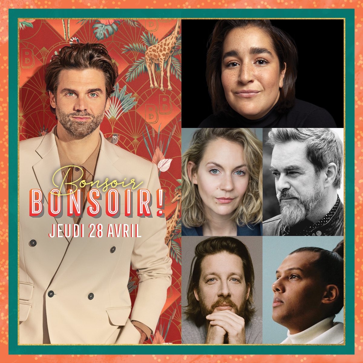 BonsoirBonsoir_'s tweet photo. ✨ Ce soir: Mariana Mazza; Léane Labrèche-Dor; Emmanuel Shwartz; une rencontre avec Stromae; et la musique de Sylvain Cossette 🎸

—🕘21h📺ICI TÉLÉ— #BonsoirBonsoir https://t.co/P7EmGwRhD8