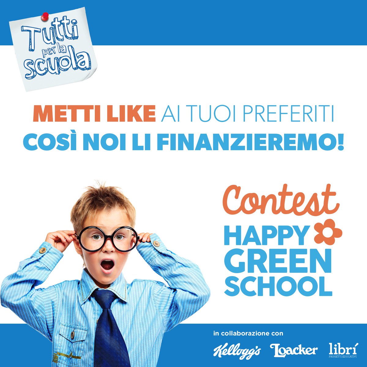 Happy Green School, i migliori sono stati selezionati!
Scopri i progetti, metti like e condividi entro il 6/05 fb.me/e/y3PgdtMTV, i tuoi preferiti riceveranno finanziamenti per una scuola più green. 
Per saperne di più tuttiperlascuola.it/happy-green-sc…