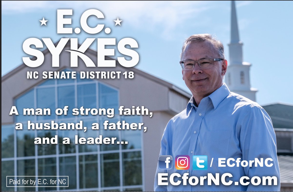 Today is the first day of early voting. I kindly ask for your vote as the proven conservative leader for NC Senate district 18 and North Carolina.
