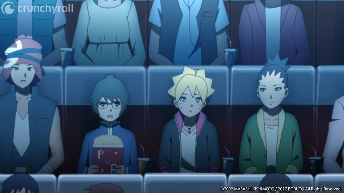 BorutoPT's tweet photo. Nada como um cineminha com os amigos! 🎥 #Boruto https://t.co/aqKDgpJfgM