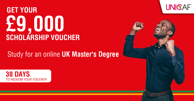 UNICAForg's tweet photo. Thinking of a UK Master's degree but cannot afford it? Don't miss this opportunity - claim an £9,000 Scholarship Voucher today.