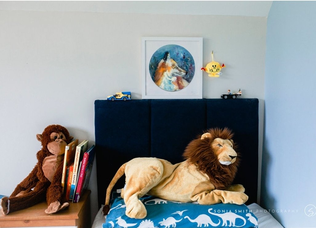 This playful fox suits my boy's room! 
The 'Spring Fox' painting was definitely inspired by childhood reading of 'Run with the Wind' and the other books in this collection by <a href="/tommccaughren/">Tom McCaughren</a>. These books transformed my way of viewing foxes and wildlife.

#foxprint #irishartist