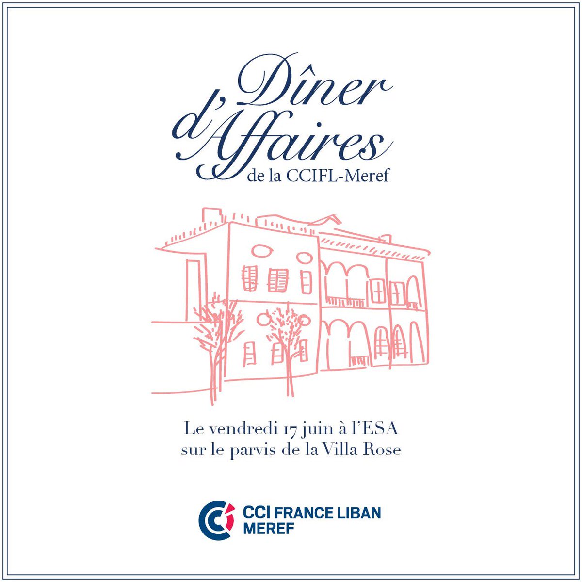 CCIFranceLiban's tweet photo. Save-the-date : 𝗹𝗲 𝗗𝗶̂𝗻𝗲𝗿 𝗱’𝗔𝗳𝗳𝗮𝗶𝗿𝗲𝘀 𝗱𝗲 𝗹𝗮 𝗖𝗖𝗜 𝗙𝗿𝗮𝗻𝗰𝗲 𝗟𝗶𝗯𝗮𝗻 - 𝗠𝗲𝗿𝗲𝗳
🤝Enfin l’occasion de nous revoir dans un cadre magnifique, propice aux échanges et aux retrouvailles
📩Demandez nos offres de sponsoring par retour de mail
meref@esa.edu.lb https://t.co/DtnjYgKnIO