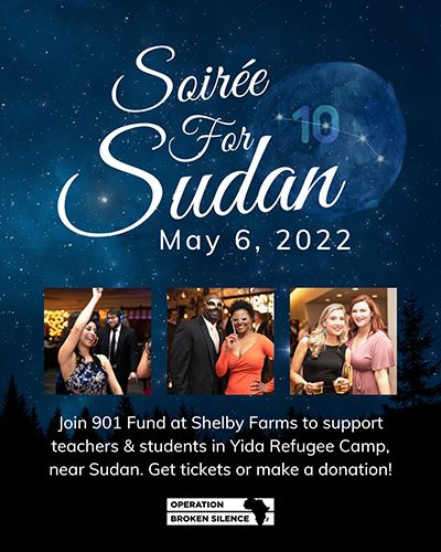 NLR_22's tweet photo. The 10th annual Soirée For Sudan is Friday, May 6 at Shelby Farms! Join @901fund to sip some handcrafted cocktails for @obsilence. The evening benefits 24 teachers &amp; 1,400 students in Yida Refugee Camp, near Sudan. Get tickets or donate: https://t.co/XQUmnYUS58 https://t.co/04mwmm3wrr