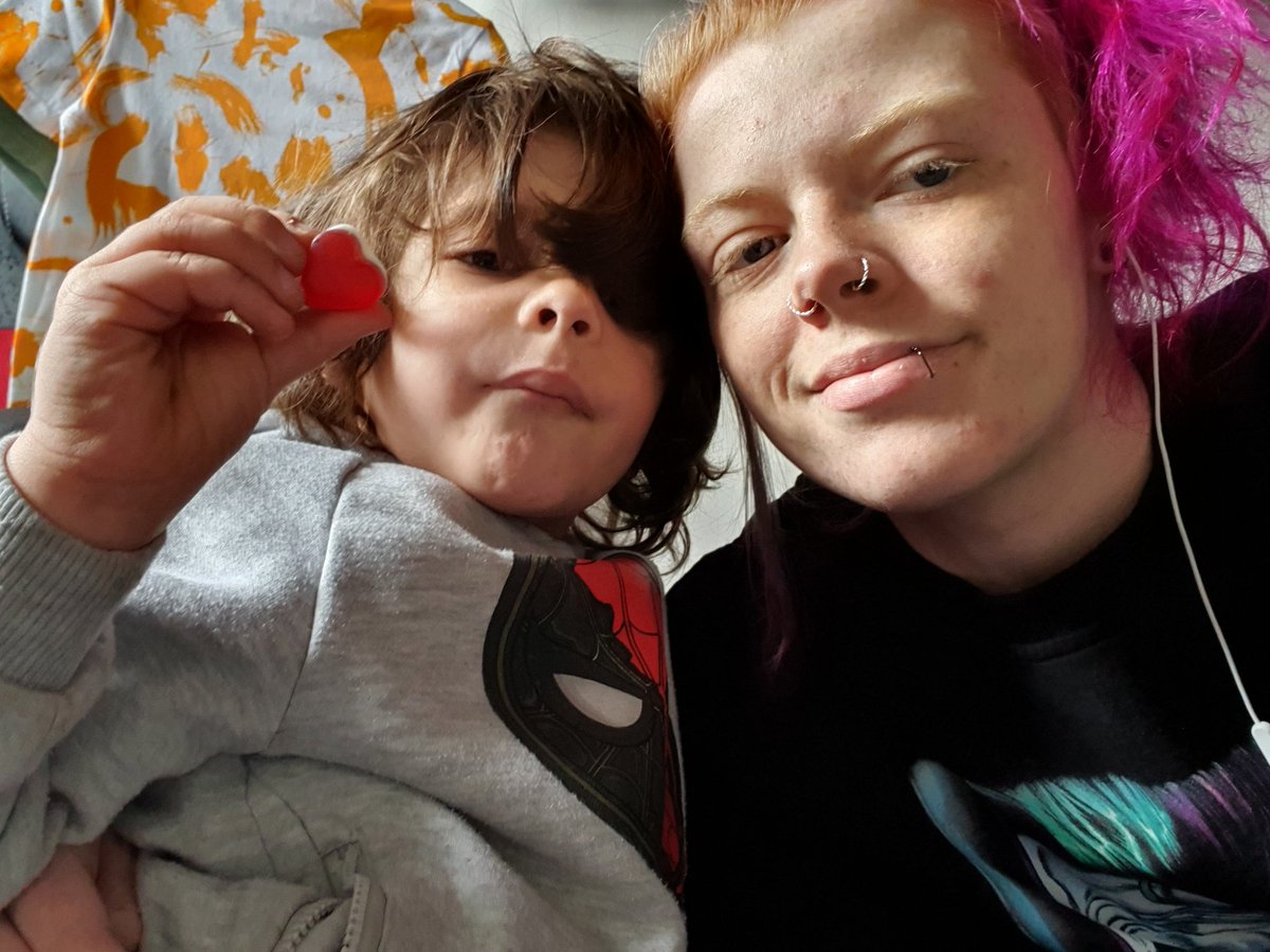 OnlyFallenAlien's tweet photo. He holds up this heart and says "mummy cuddle" ❤️ he knows how to melt my heart when times are dark 🥺🥰 https://t.co/LeBaUGypVP