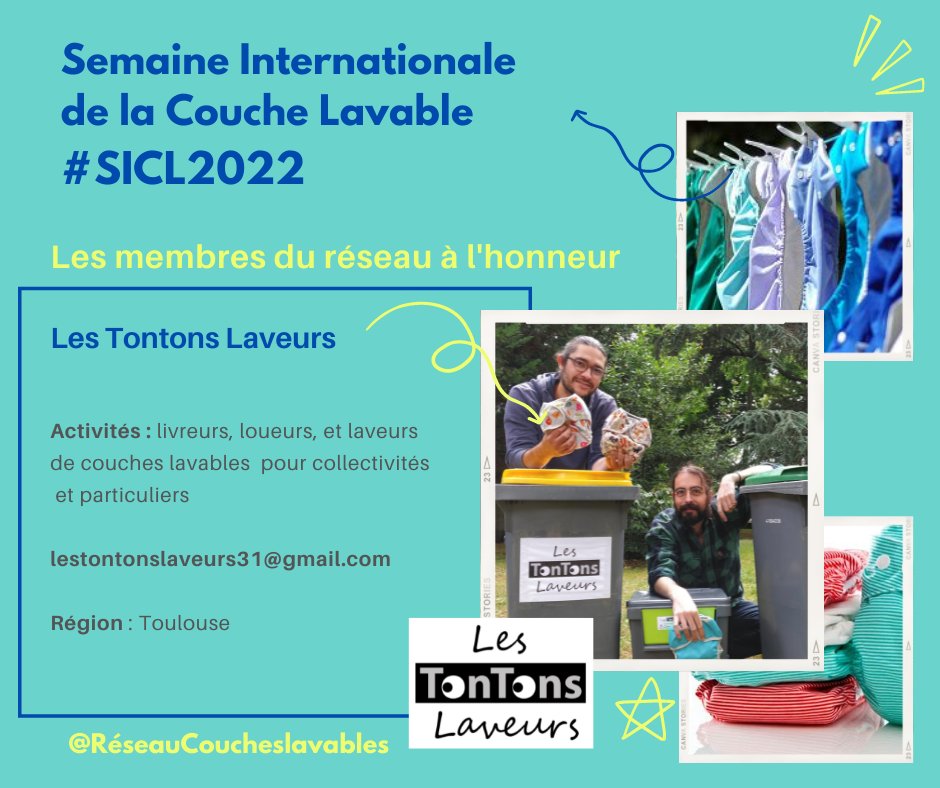 TontonsLaveurs's tweet photo. 💚 Merci au Réseau Couches Lavables de rassembler tous les acteurs & actrices de la #CoucheLavable en France pour cette semaine #SICL2022 👶
Plus d'infos sur leur page @helloasso 👇
https://t.co/2arxewrJBi https://t.co/mT7aWIdCXa