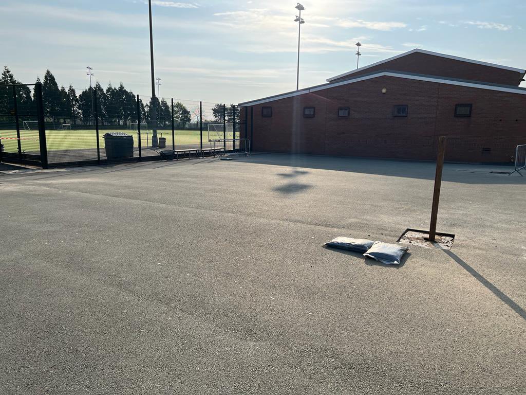 MSELTD's tweet photo. 👷‍♂️ BUILDING PROJECT 👷‍♂️

MSE Building Division have completed something a little different recently.

Our Skilled Workers have welded and reinstated some basketball hoops 🏀 at a school in Shrewsbury.

All ready for the children’s summer sports ☀️

Swipe for the before and after! https://t.co/rL9uj1oshC