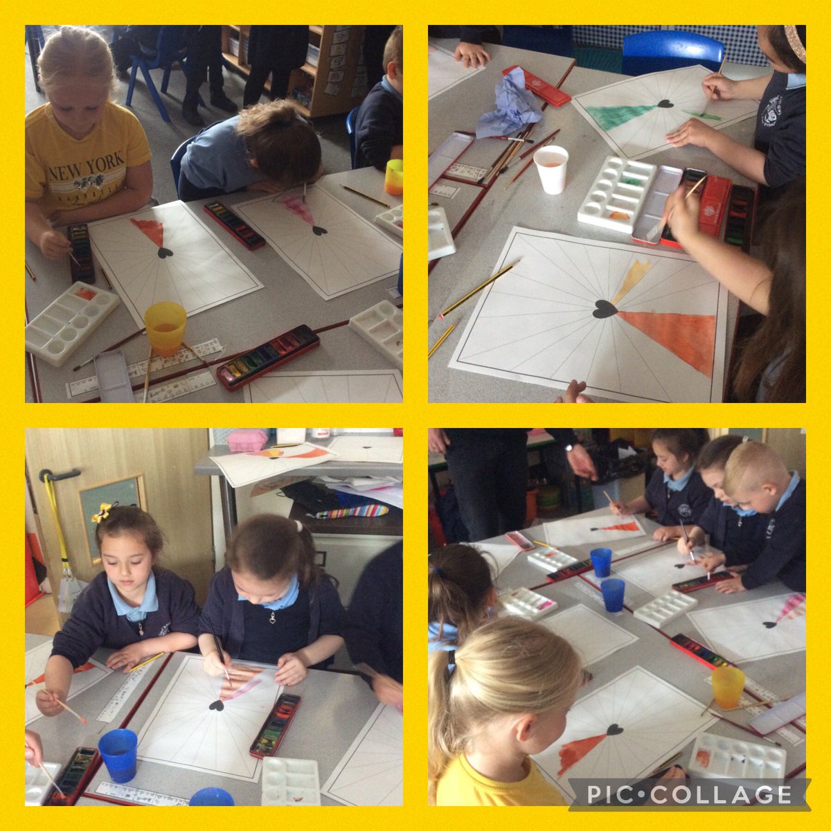 dosbarthmelynwr's tweet photo. We have been using watercolours to create a sunburst picture #creativecarys https://t.co/dDyd8i7zl5