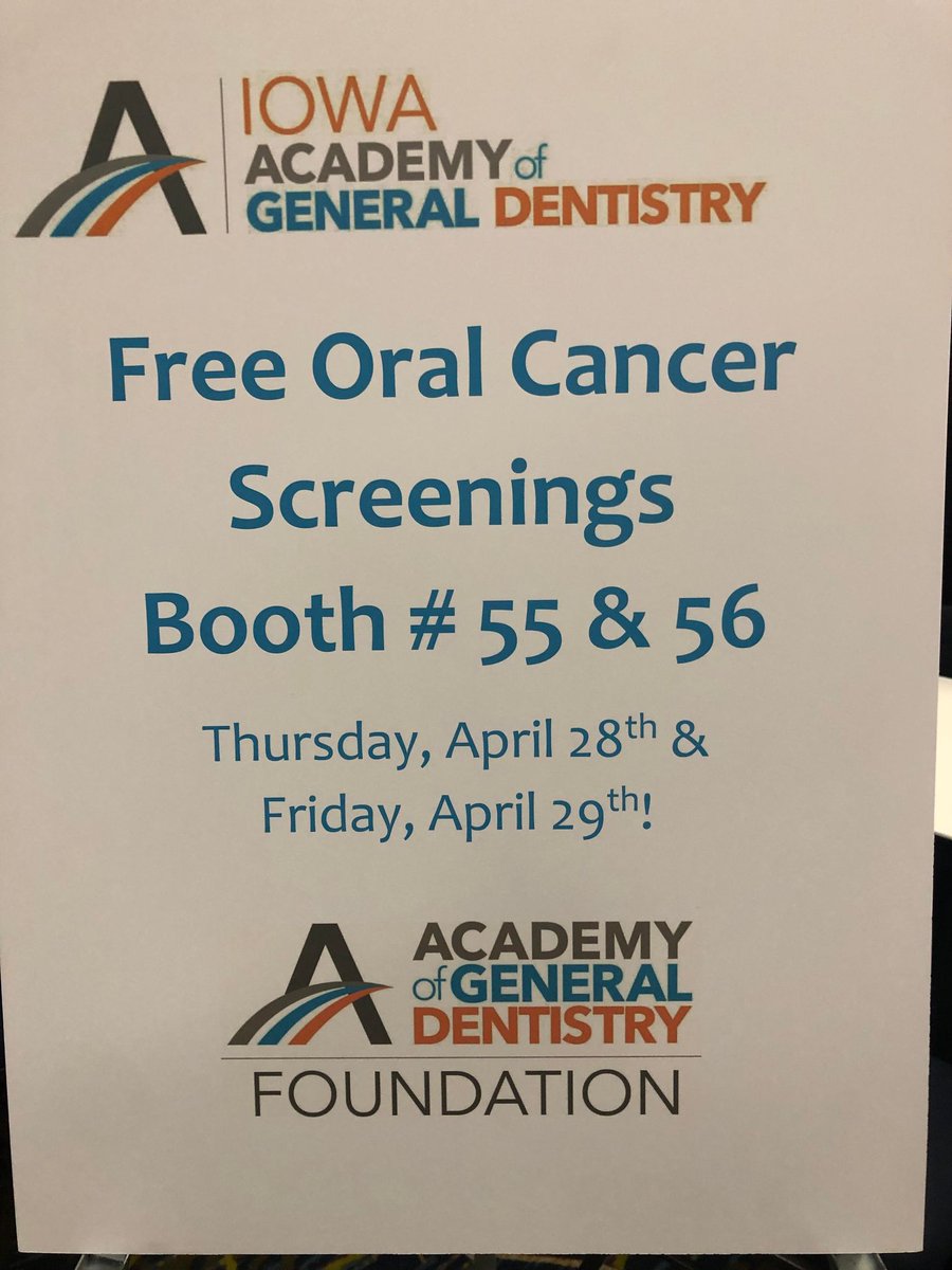 IowaAGD's tweet photo. Check us out at Booth 55 and 56 at the Iowa Dental Association IDEAS22 Conference today and tomorrow for free oral cancer screenings! https://t.co/VZGIoZMhwl