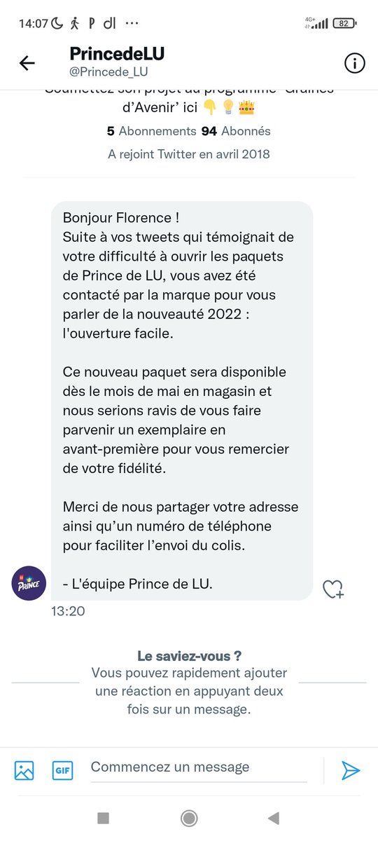 fgotschaux's tweet photo. Le Graal ! Contactée par @Princede_LU !
Certains combats essentiels portent leurs fruits! ;)) #princeLu #teamPrince @a_lagain . Pensées à @MeilhacRF https://t.co/nz8cEPeyJU