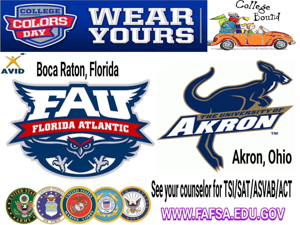 MPA_GOJAGUARS's tweet photo. #MPAJAGS 
looking to #AVIDIZE our casa. Wear your university/military service polo promoting possible career paths for our Jaguars
@AVID4College @PrincipalKafele @AVIDSRO @AVIDGISD @AVIDjeanie @txascd @pbriggs728  @rick_ramirez915 @AVIDjeanie @FAFSA @FloridaAtlantic @uakron https://t.co/nlVOqa5X2p