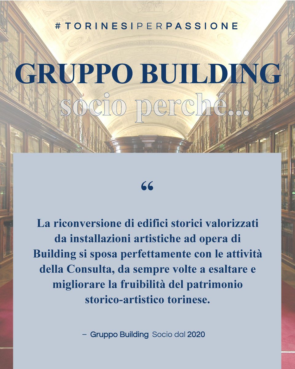 gruppobuilding's tweet photo. La valorizzazione del patrimonio artistico-culturale è parte integrante della filosofia #Building.
Collaborare con la Consulta di #Torino significa tutelare la meraviglia della nostra città! 💛 https://t.co/zQt7EM5Yba