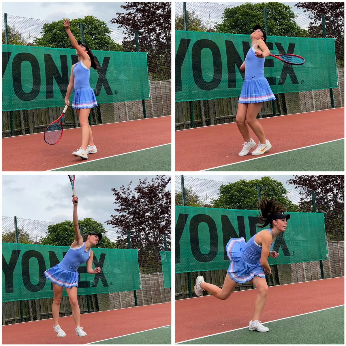 Anya preparing for Tennis Europe Bulgaria event, serve out wide looking good 🎾👊🏼 <a href="/TennisRisbygate/">Risbygate Tennis Club</a> <a href="/yonextennis_uk/">Yonex Tennis UK</a>