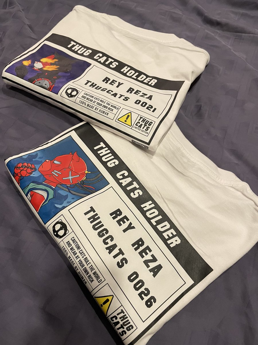 Loving the t-shirts! Thanks <a href="/THUGcatsNFT/">THUG CATS</a> <a href="/SyaheerAhmad/">caer</a> !! Can’t wait to wear it out. Raya Day 2&amp;3 outfit ☑️ 🤩

#Pentasio #ThugCats #Holder #NFTMalaysia