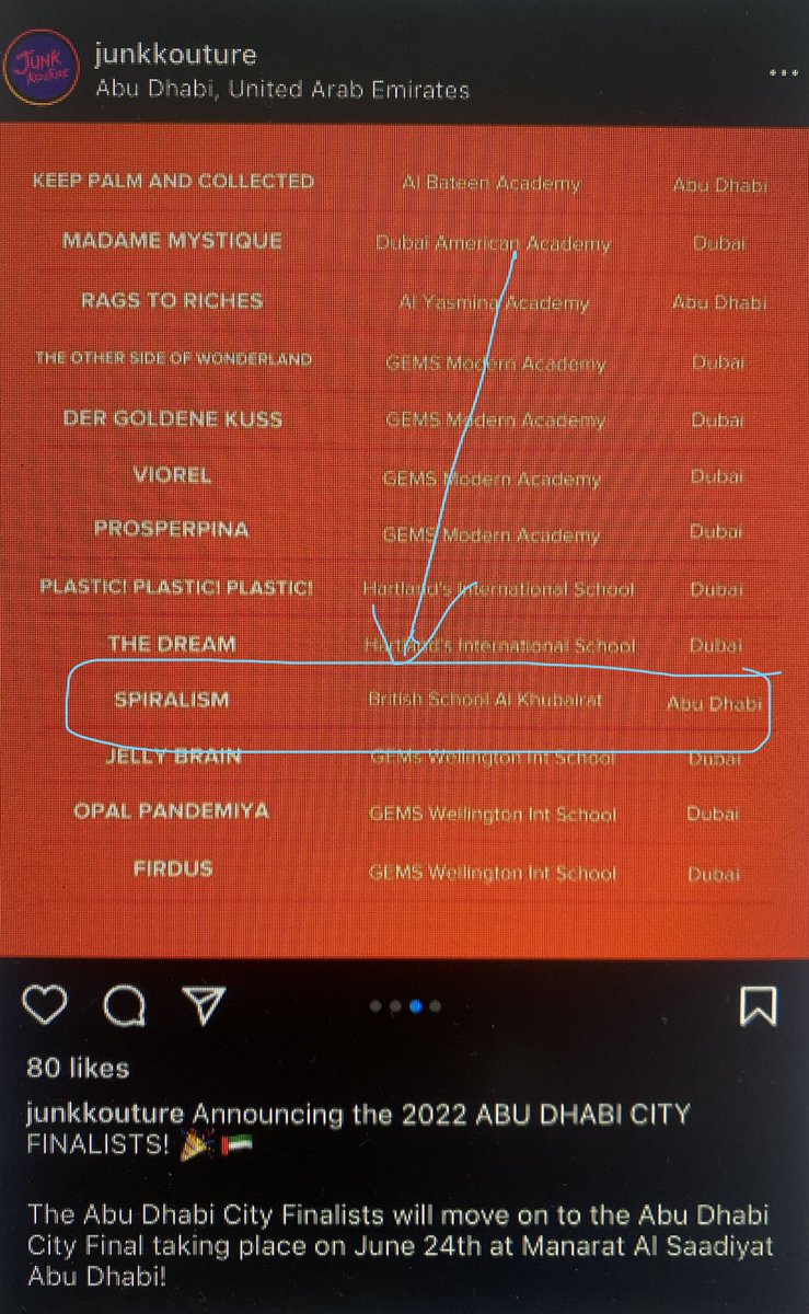 Fantastic news. Our very own Iva Ajtoski (Yr13 Fine Art) has made it through to the Junk Kouture UAE finals  to be held at Manarat Al Saadiyat on June 24th. Brilliant design and concept . Congratulations Iva, now for the finals!!! <a href="/BSAKart/">BSAK Art</a> <a href="/BSAKAbuDhabi/">BSAK Abu Dhabi</a>
