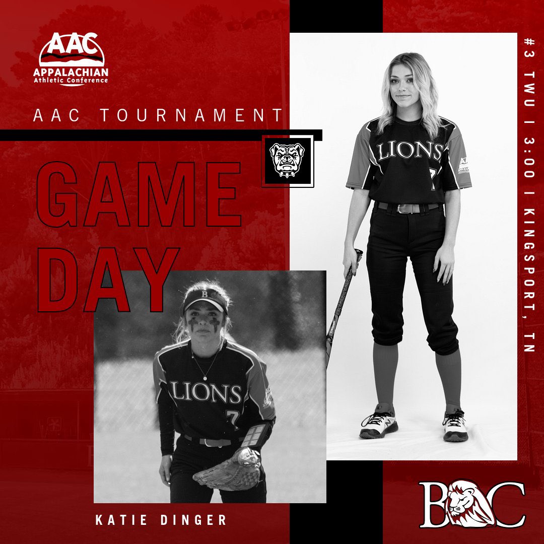BCLionsSoftball's tweet photo. DING, DING, DING! ROUND 3️⃣

🏆 AAC Tournament
🆚 No. 3 Tennessee Wesleyan
📍 Kingsport, TN
🏟 Brickyard Ball Fields
🕒 3:00PM
🖥 https://t.co/oPqEdEoUvN
📊 https://t.co/c8dVZuE3N5

#Contend | #WeAreBecauseHeIs https://t.co/N3AoLNysqq