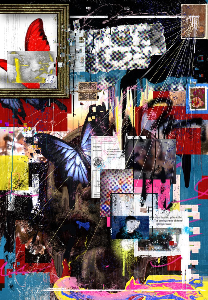adhd143's tweet photo. Ok Doomer
(Hell Is Made Of Information)  |
digital painting + collage  | 2021-2022

now live on @SuperRare 💎 https://t.co/vfcdMEQ7st