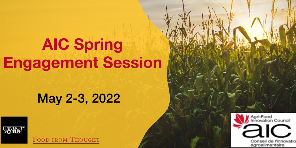 UofG_FfT's tweet photo. The AIC Spring Engagement Session hosted by @agfoodinnov is taking place on May 2-3.
Hear #FfTResearcher @BaesC1 in a discussion on genomics-enabled innovation in agriculture and agri-food production 🌽🌽🌽
Register now: https://t.co/fT2PKQV3NP https://t.co/XO36dOwZKv
