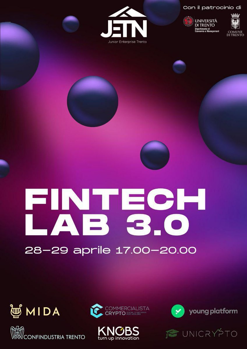 KnobsBlockchain's tweet photo. #NFT e #Metaverso al centro della 4a edizione del #Fintechlab, che si terrà oggi e domani online.
KNOBS, sponsor dell’evento, partecipa con l’intervento di Vincenzo Rana, nostro CEO dedicato a marketplace NFT e comunità blockchain.
Ci vediamo oggi alle 17!
https://t.co/QwaCwIeK0V https://t.co/85gCHqGCpK